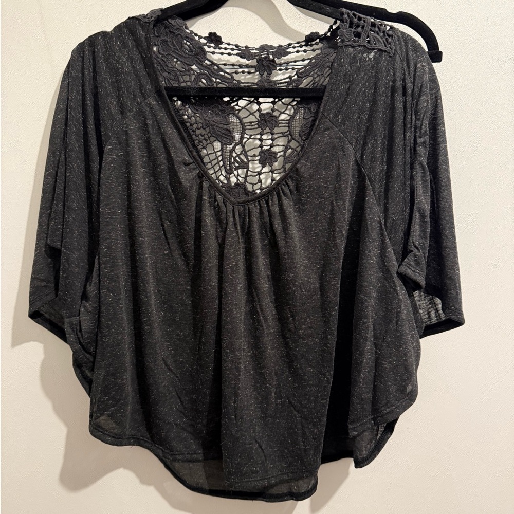 ‼️LAST CHANCE‼️ American Dream Charcoal Lace Blouse